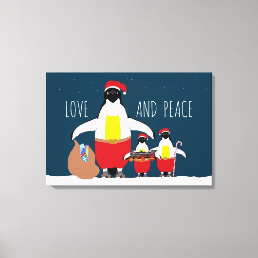Santa's Little Helpers Love and Peace Canvas Afdruk (Voorkant)