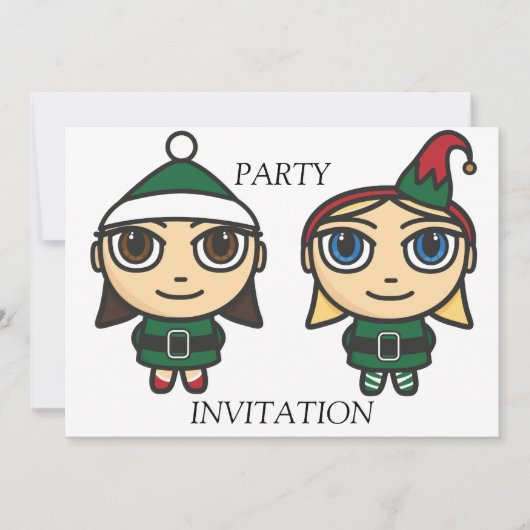 Santas Little Helpers Party Invitation Kaart (Voorkant)