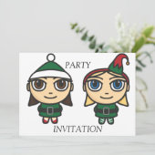 Santas Little Helpers Party Invitation Kaart (Staand voorkant)