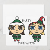 Santas Little Helpers Party Invitation Kaart (Voorkant / Achterkant)