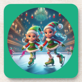 Santa's Little Helpers zijn ijshockeyers binnenshu Bier Onderzetter