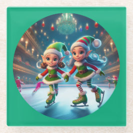 Santa's Little Helpers zijn ijshockeyers binnenshu Glazen Onderzetter