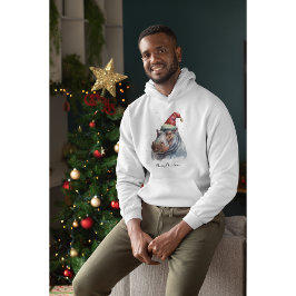 Santa's Little Hippo, op maat Hoodie