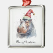 Santa's Little Hippo, op maat Metalen Ornament (Links)