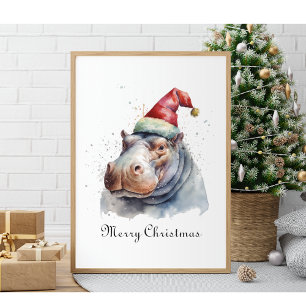 Santa's Little Hippo, op maat Poster