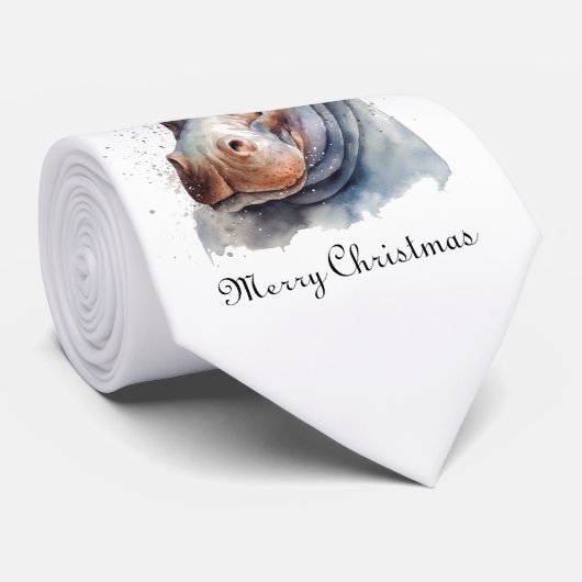 Santa's Little Hippo, op maat Stropdas (Opgerold)