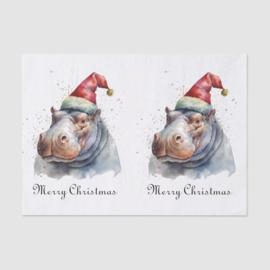 Santa's Little Hippo, op maat Tissuepapier (Voorkant)