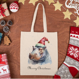 Santa's Little Hippo, op maat Tote Bag