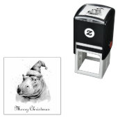 Santa's Little Hippo, op maat Zelfinktende Stempel (In situ)