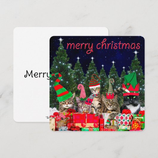 "Santa's Little Mousers" - kerstkaart (Voorkant / Achterkant)