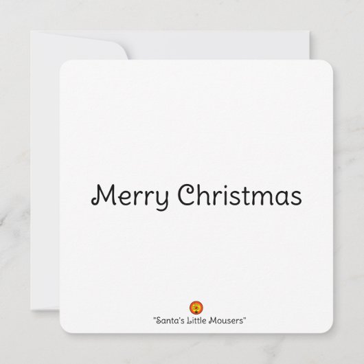 "Santa's Little Mousers" - kerstkaart (Achterkant)