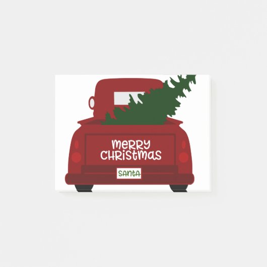 Santa's Little Red KerstTree Truck Post-it® Notes (Voorkant)