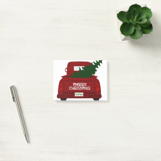Santa's Little Red KerstTree Truck Post-it® Notes (Kantoor)