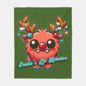 Santa's Little Red Monster Fleece Deken (Voorkant)