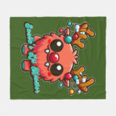 Santa's Little Red Monster Fleece Deken (Voorkant (Horizontaal))