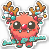Santa's Little Red Monster Sticker (Voorkant)