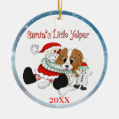 Santa's Little Yelper Cavalier King Charles Cerami Keramisch Ornament (Voorkant)
