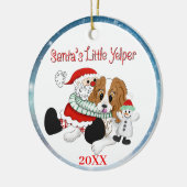 Santa's Little Yelper Cavalier King Charles Cerami Keramisch Ornament (Links)