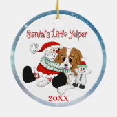 Santa's Little Yelper Cavalier King Charles Cerami Keramisch Ornament (Achterkant)