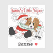 Santa's Little Yelper Cavalier King Charles Sticker (Vel)
