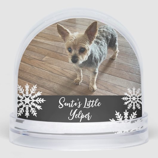 Santa's Little Yelper Dog Sneeuwbol (Voorkant)