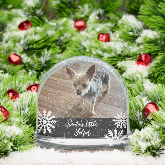 Santa's Little Yelper Dog Sneeuwbol (Kerstmis)