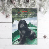 Santa's Little Yelper Schattigee hond Kerstfoto Feestdagenkaart