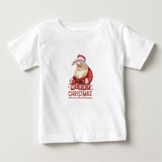 "Santa's Littlest Helper: Baby Christmas T-shirt" (Voorkant)