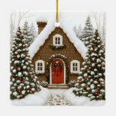 Santa's Lodge Keramisch Ornament (Achterkant)