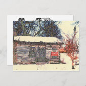 "SANTA'S LOG CABIN WORKSHOP" ORIGINAL PHOTOGRAY FEESTDAGENKAART (Voorkant / Achterkant)