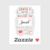 Santa's Luchtpost Levering Gepersonaliseerde naam Sticker (Vel)