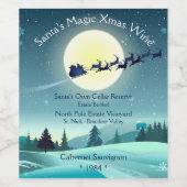 Santa's Magic Christmas Wijn Etiket (Enkel label)