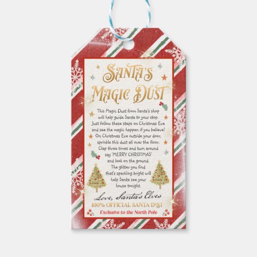 Santa's Magic Dust Kerstmis Dust Eve Box Filler Cadeaulabel (Voorkant)