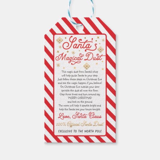 Santa's Magic Dust Kerstmis Dust Eve Box Filler Cadeaulabel (Voorkant)