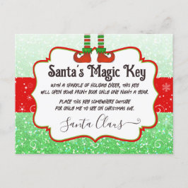 Santa's Magic Key Kerst Elf Note voor kinderen Briefkaart