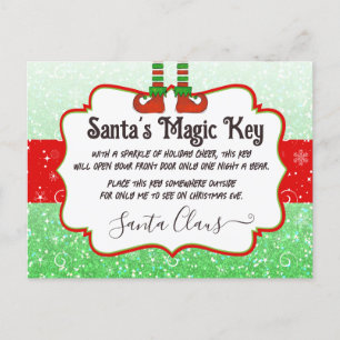 Santa's Magic Key Kerst Elf Note voor kinderen Briefkaart