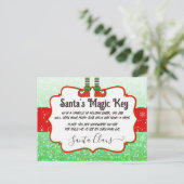 Santa's Magic Key Kerst Elf Note voor kinderen Briefkaart (Staand voorkant)
