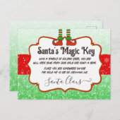Santa's Magic Key Kerst Elf Note voor kinderen Briefkaart (Voorkant / Achterkant)