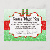 Santa's Magic Key Kerst Elf Note voor kinderen Briefkaart (Voorkant)