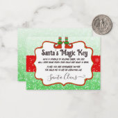 Santa's Magic Key Kerst Elf Note voor kinderen Notitiekaartje (Voorkant / Achterkant in situ)