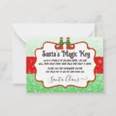 Santa's Magic Key Kerst Elf Note voor kinderen Notitiekaartje (Voorkant)