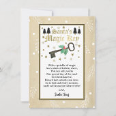 Santa's Magic Key Poem Kaart voor Feestdagen Kerst Notitiekaartje (Voorkant)