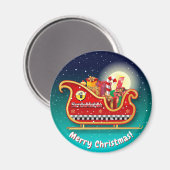 Santa's Magic Xmas Sleigh Magneet (Voorkant / Achterkant)