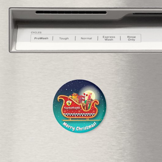 Santa's Magic Xmas Sleigh Magneet (Insitu (Vaatwasser))