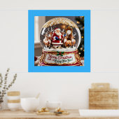 Santa's Magical Christmas Snow Wereldbol Wall Art Poster (Keuken)