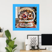 Santa's Magical Christmas Snow Wereldbol Wall Art Poster (Thuiskantoor)