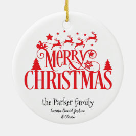 Santa's Magical Flying Reindeer Names | Kerstmis Keramisch Ornament