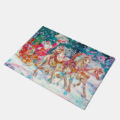 Santa's Magical Horse Sleigh Sneeuwnacht Deurmat (Schuin)