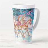 Santa's Magical Horse Sleigh Sneeuwnacht Latte Mok (Rechterhoek)