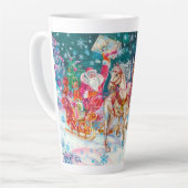 Santa's Magical Horse Sleigh Sneeuwnacht Latte Mok (Linkerhoek)